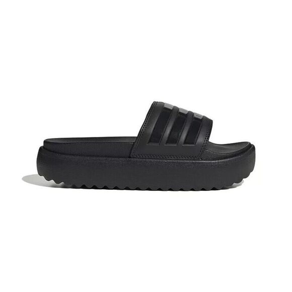adidas Adilette Women's Platform‎ Slides Comfy Padded Slip On Black Size 9 - Picture 1 of 7